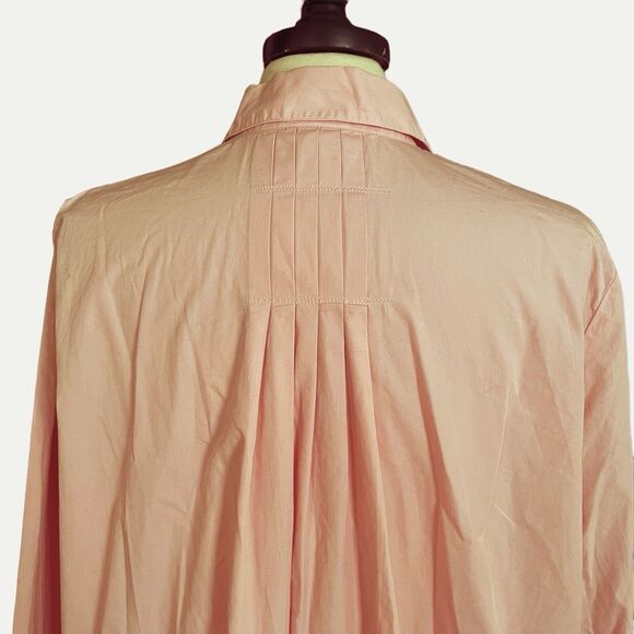 J. Jill Grown Up Pink Blouse Shirt Sz L Pleated Details Front and Back Button Up - Picture 3 of 11